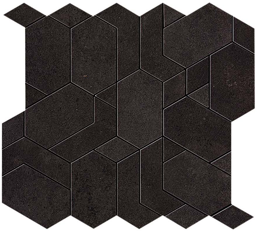 плитка Boost Tarmac Mosaico Shapes 31x33.5