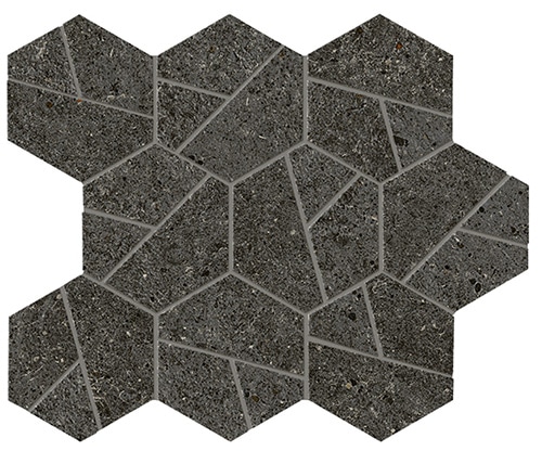 плитка Boost Stone Tarmac Mosaico Hek 25x28.5