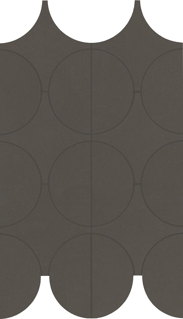 плитка Cementum Mosaico Cerchi Carbon 23.8x41.4