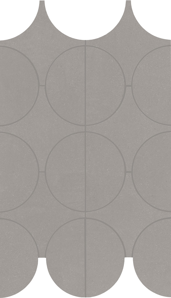 плитка Cementum Mosaico Cerchi Nickel 23.8x41.4